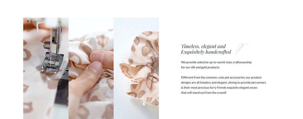 Dogily | Pet accessories | Dog Square Scarf | Scrunchie | Timeless, elegant & exquisitely handcrafted. We provide selective up-to-world-class craftsmanship for our silk products.