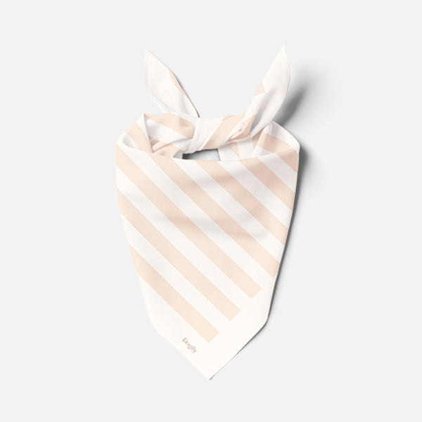 Pet accessories | Dog Scarf | Bandana | Dogily Serene Square Scarf in Beige Stripes