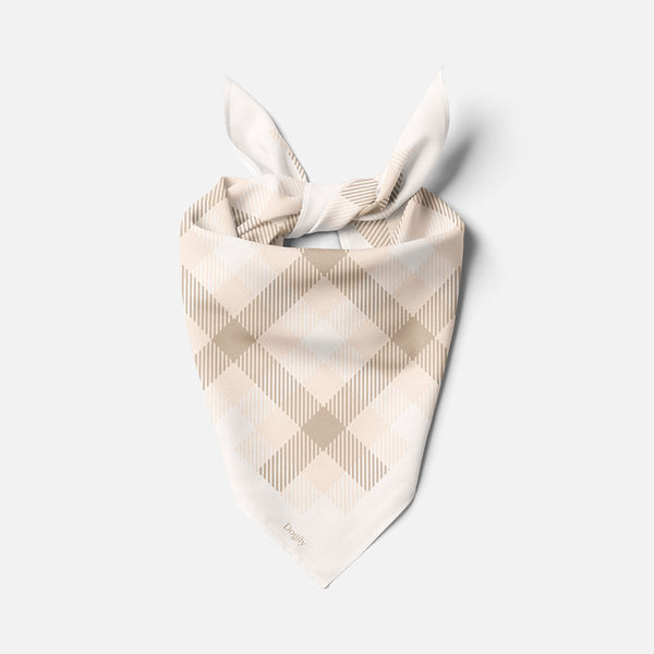 Pet accessories | Dog scarf | Bandana | Dogily Collins Square Scarf Beige Checkered