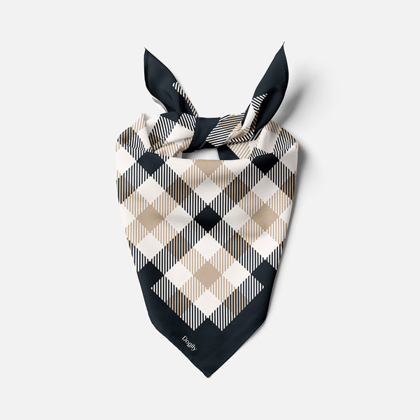 Pet accessories | Dog scarf | Bandana |  Dogily Collins Square Scarf Black Checkered