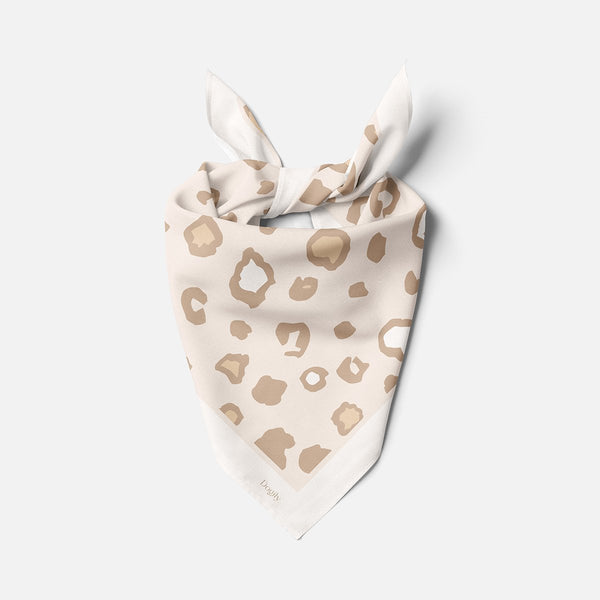 Pet accessories | Dog scarf | Bandana | Dogily Tyra Square Scarf Beige Leopard