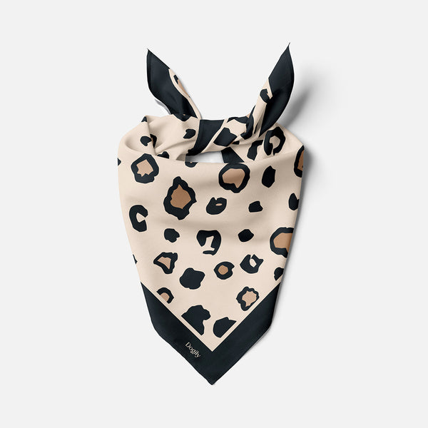  Pet accessories | Dog scarf | Bandana | Dogily Tyra Square Scarf Black Leopard
